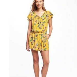 NWT Old Navy Yellow Gold Floral Romper Size 10